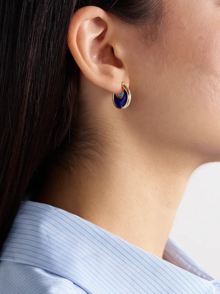 L'Atelier Nawbar Diana Small 18-karat Gold Multi-stone Hoop Earrings