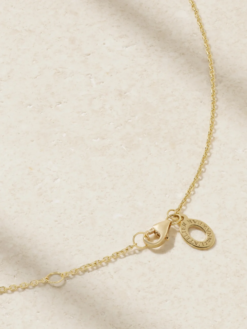 Back view of the L'Atelier Nawbar Hilal 18-karat Gold, Rock Crystal and Diamond Necklace