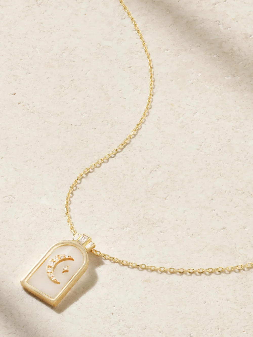 L'Atelier Nawbar Hilal 18-karat Gold, Rock Crystal and Diamond Necklace
