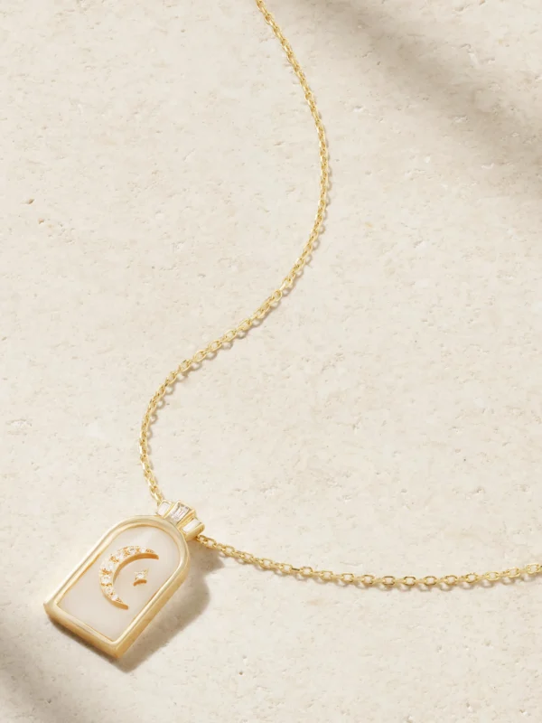 L'Atelier Nawbar Hilal 18-karat Gold, Rock Crystal and Diamond Necklace