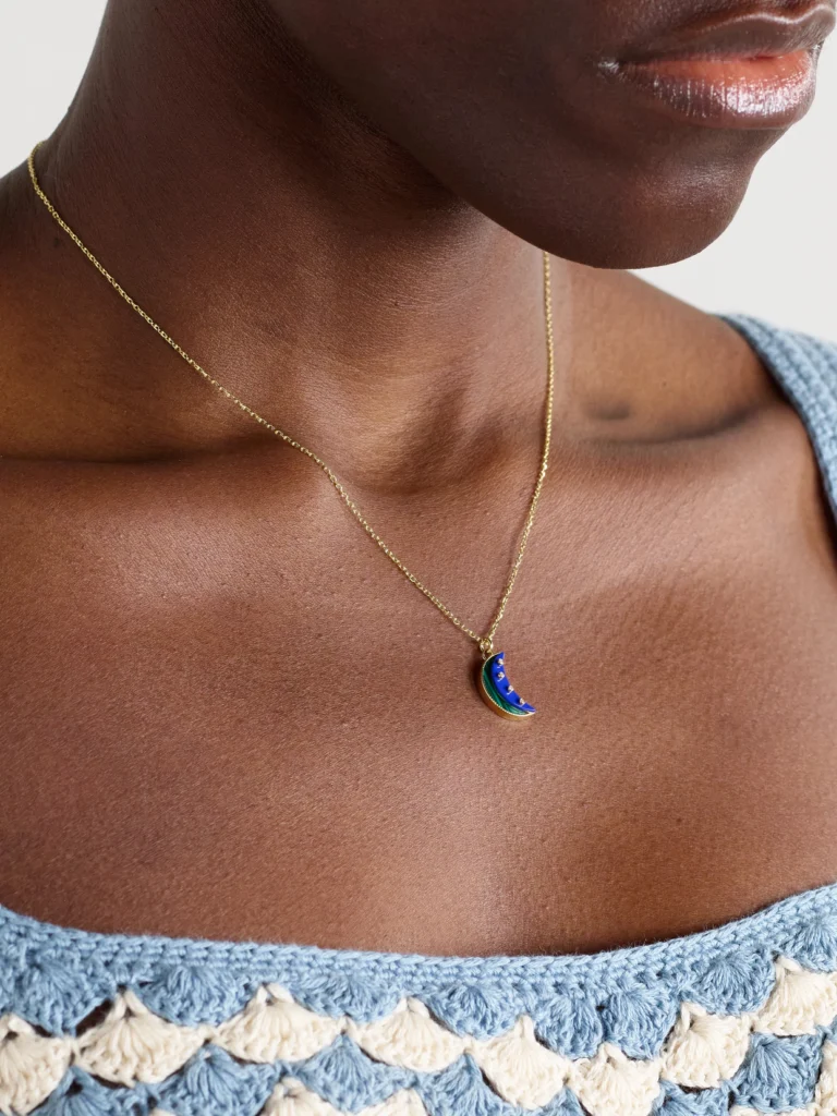 L'Atelier Nawbar Layer Moon 18-karat Gold Multi-stone Necklace