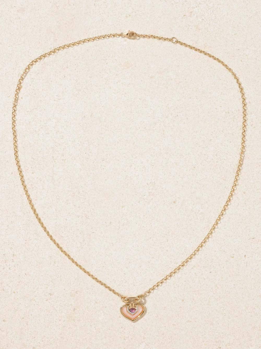 Close-up detail of the L'Atelier Nawbar Sailor Venus Small 18-karat Gold Multi-stone Necklace