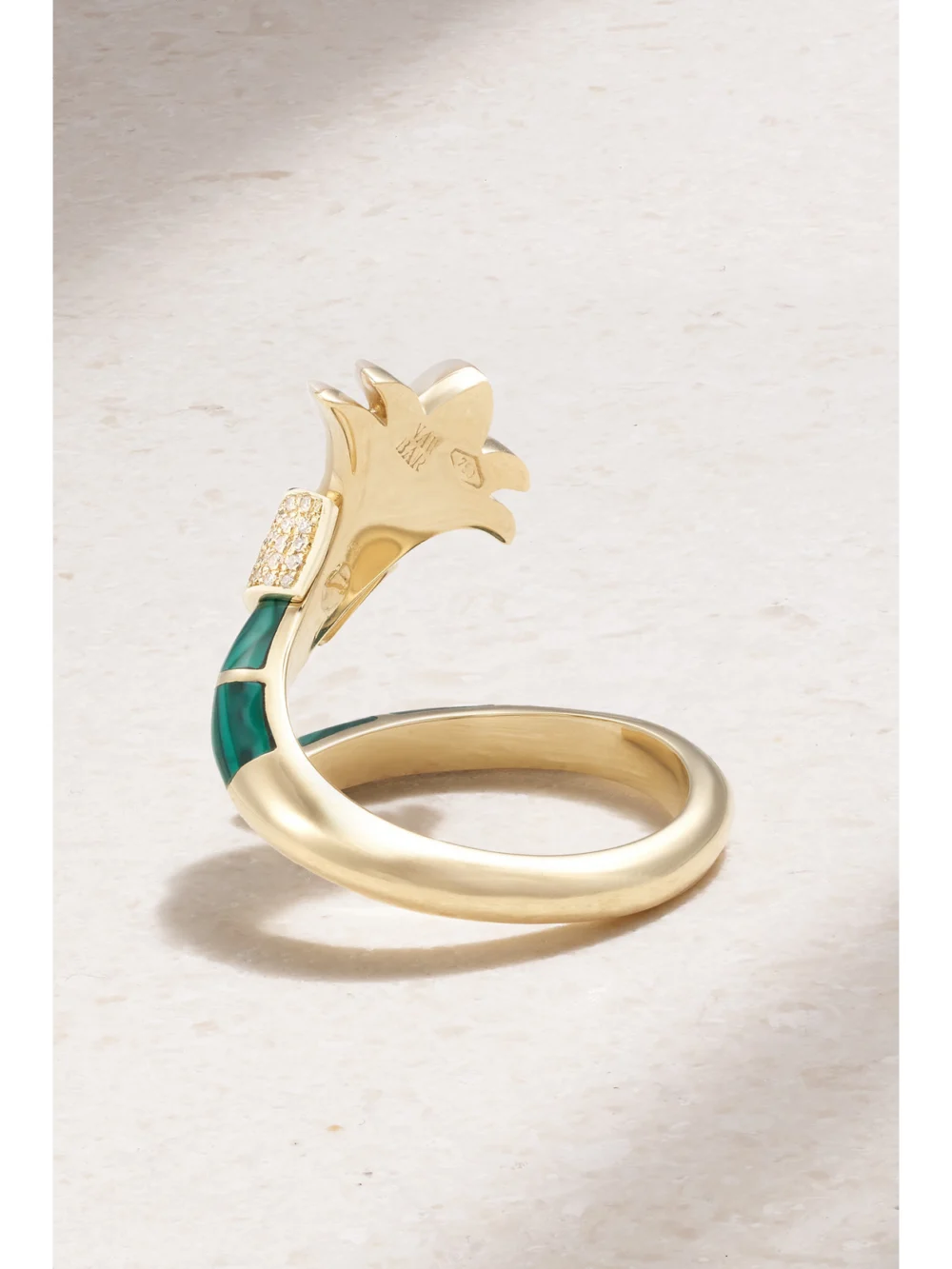 Back view of the L'Atelier Nawbar The Flower 18-karat Gold Multi-stone Ring