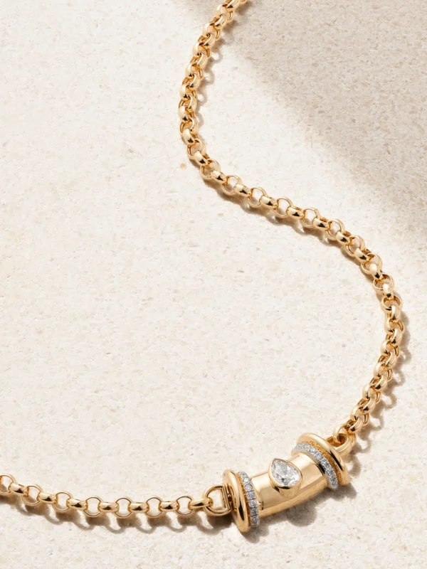 L'Atelier Nawbar Warrior Princess 18-karat Gold Diamond Necklace