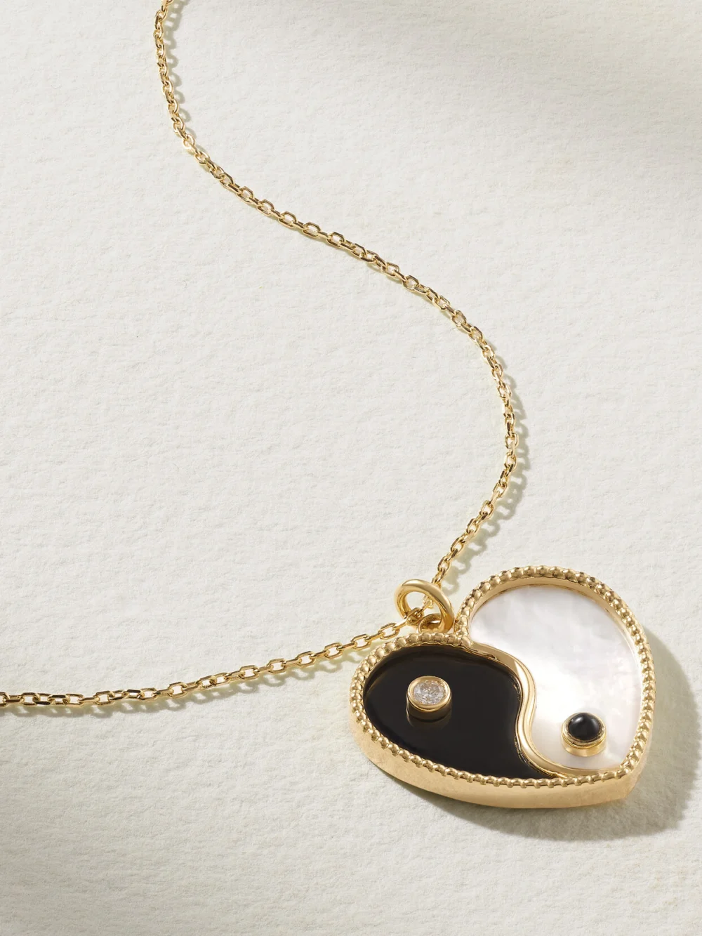 L'Atelier Nawbar Yin Yang 18-karat Gold Multi-stone Necklace