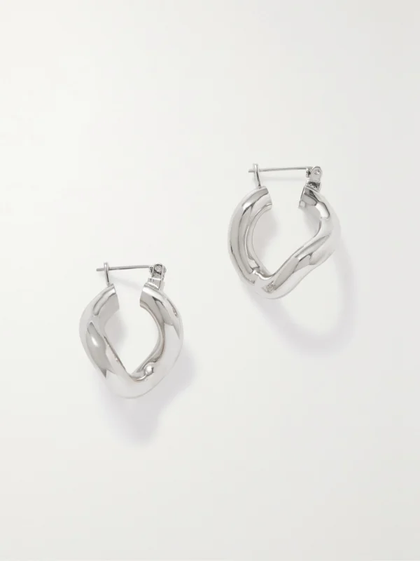 Laura Lombardi Mini Anima Platinum-plated Recycled Hoop Earrings