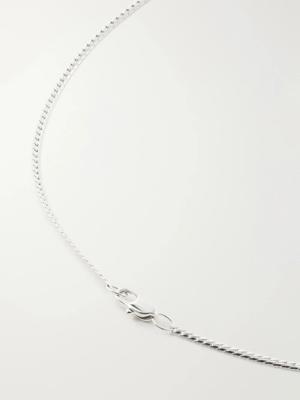 Back view of the Laura Lombardi Mini Omega Platinum-plated Necklace