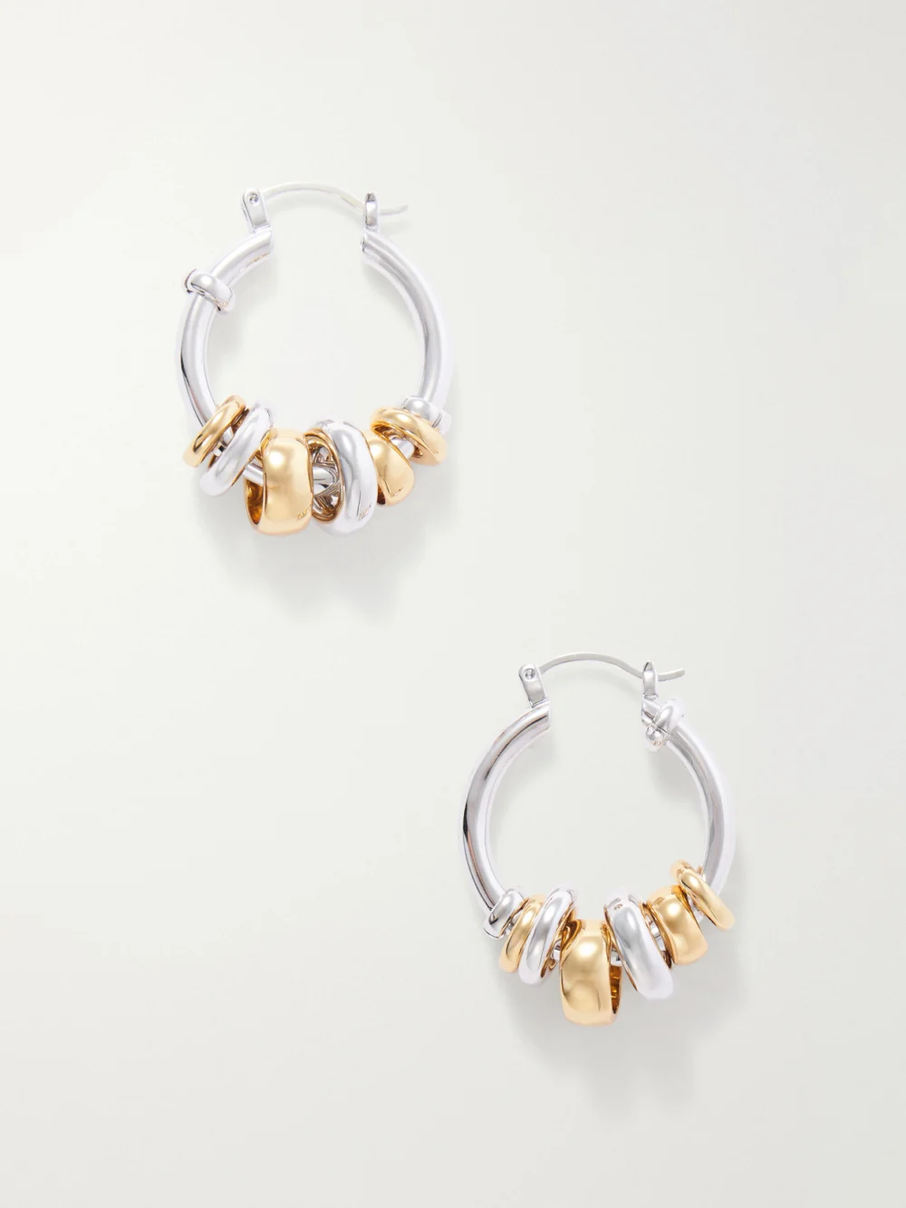Laura Lombardi Radda Gold and Silver-toned Bead-embellished Hoop Earrings in multi