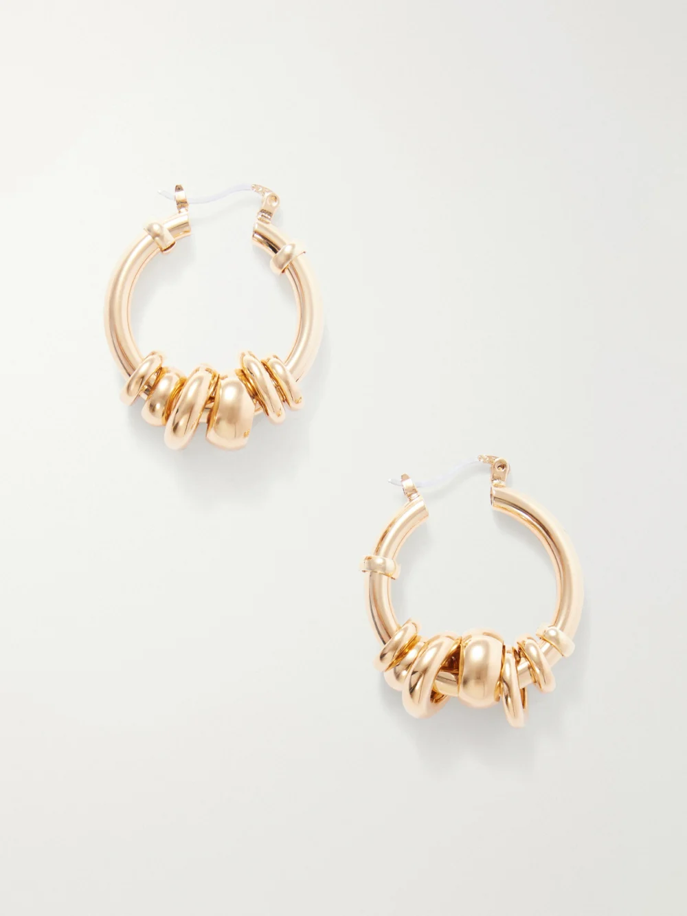 Laura Lombardi Radda Gold-toned Bead-embellished Hoop Earrings