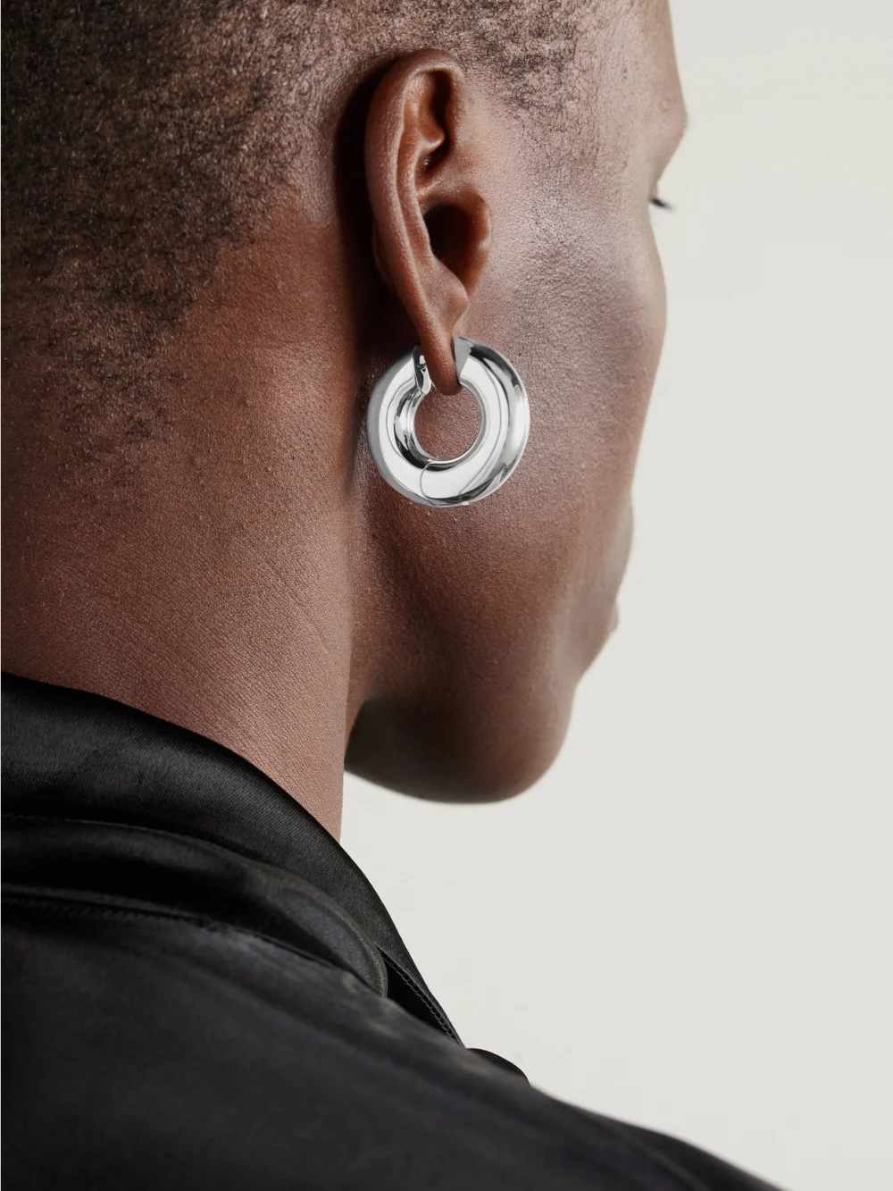 Laura Lombardi Silver-plated Hoop Earrings, styled view