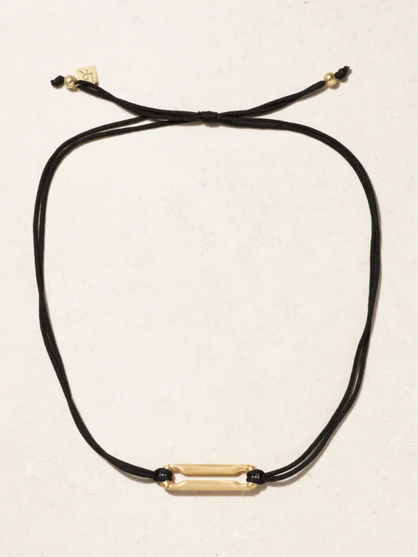 Lauren Rubinski 14-karat Gold and Cord Necklace