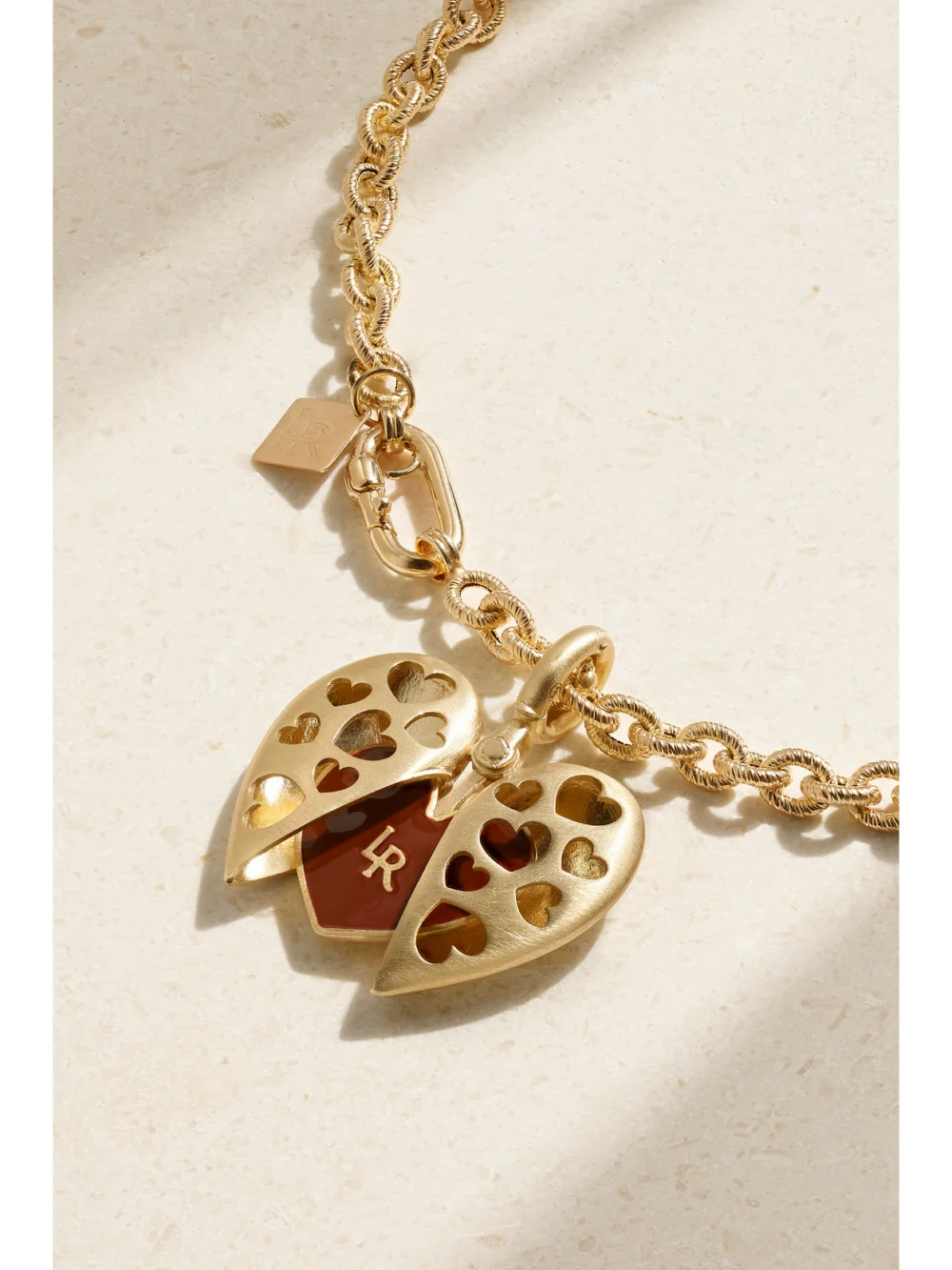 Back view of the Lauren Rubinski 14-karat Gold and Enamel Necklace