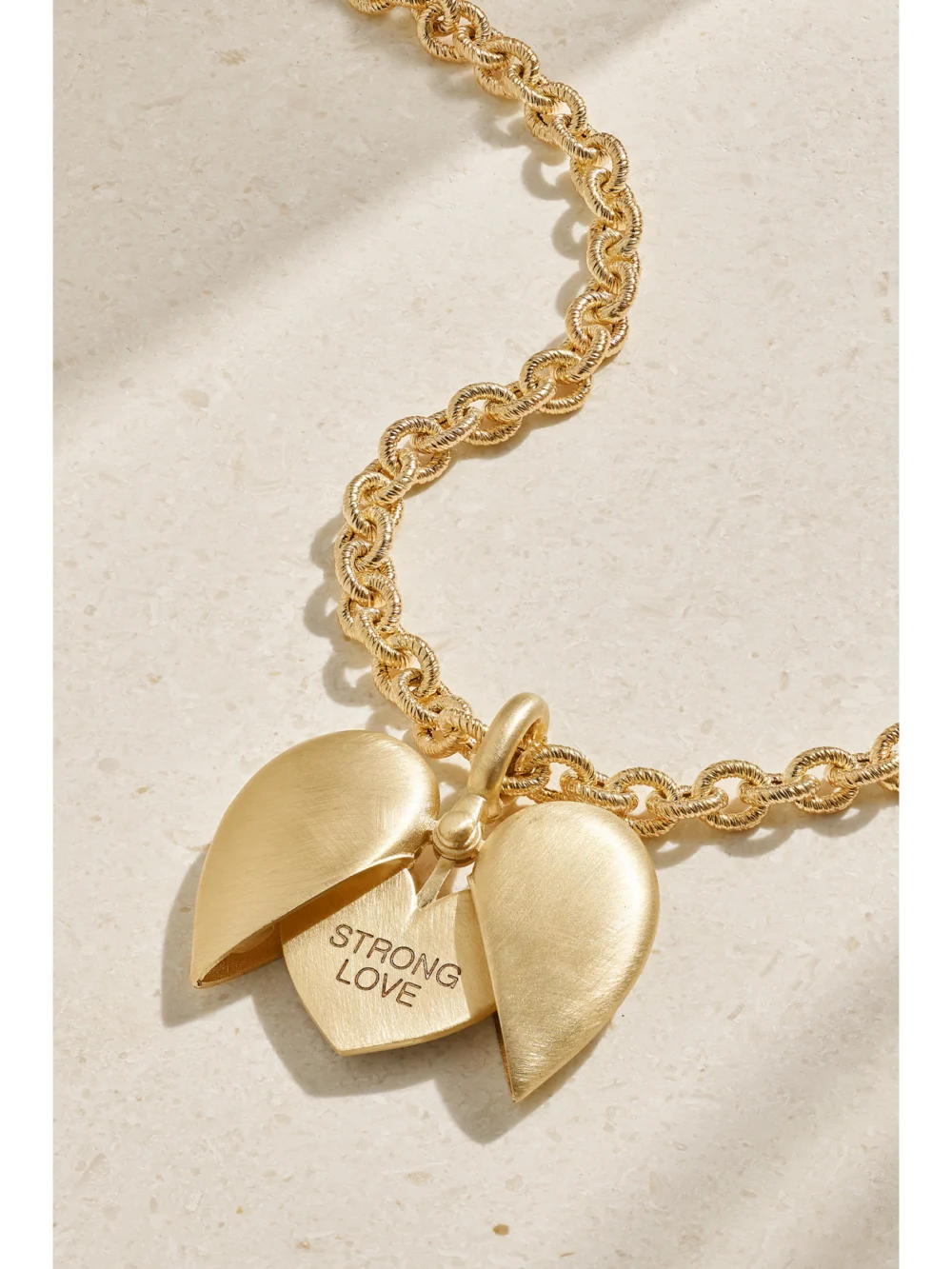 Close-up detail of the Lauren Rubinski 14-karat Gold and Enamel Necklace