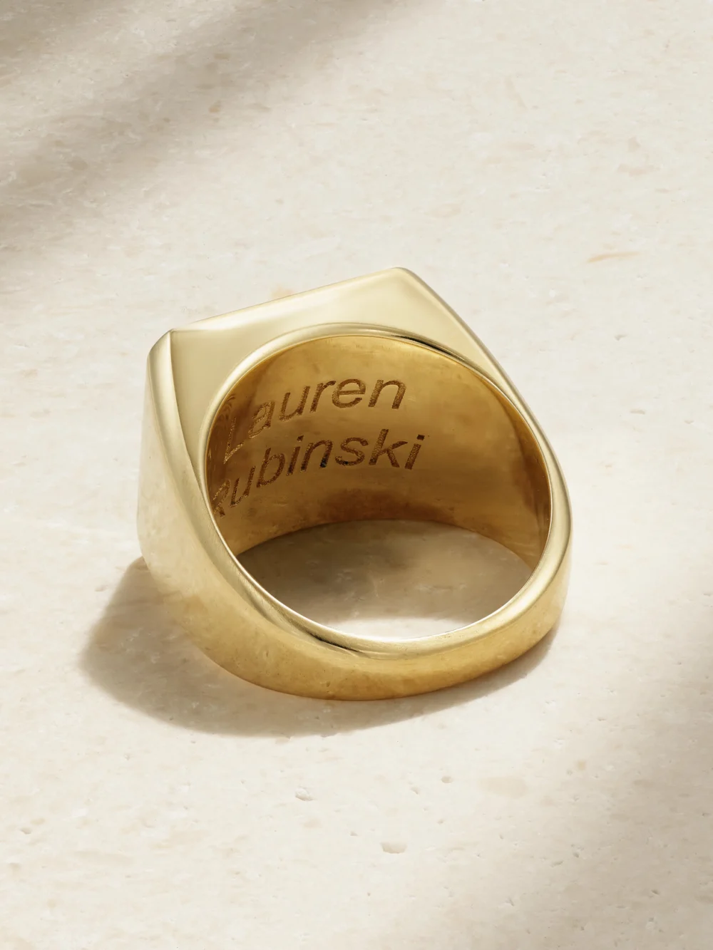 Back view of the Lauren Rubinski 14-karat Gold and Enamel Ring