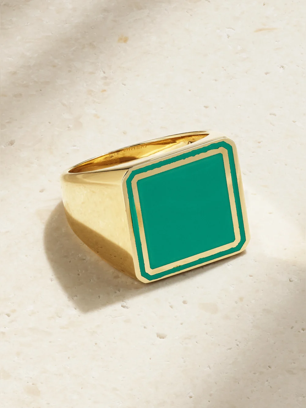 Lauren Rubinski 14-karat Gold and Enamel Ring in green