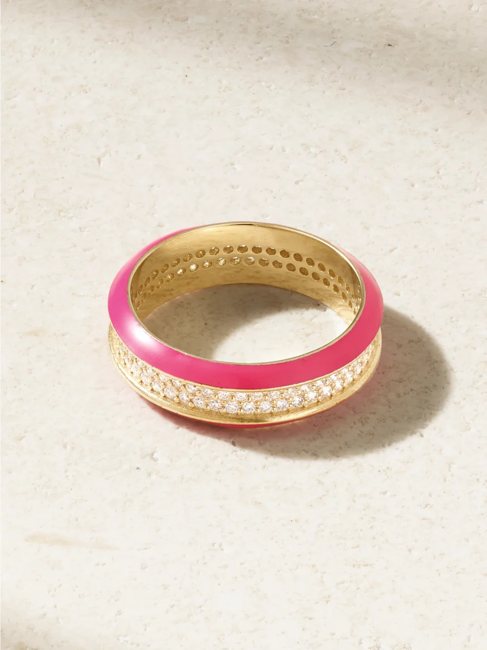 Back view of the Lauren Rubinski 14-karat Gold, Enamel and Diamond Ring