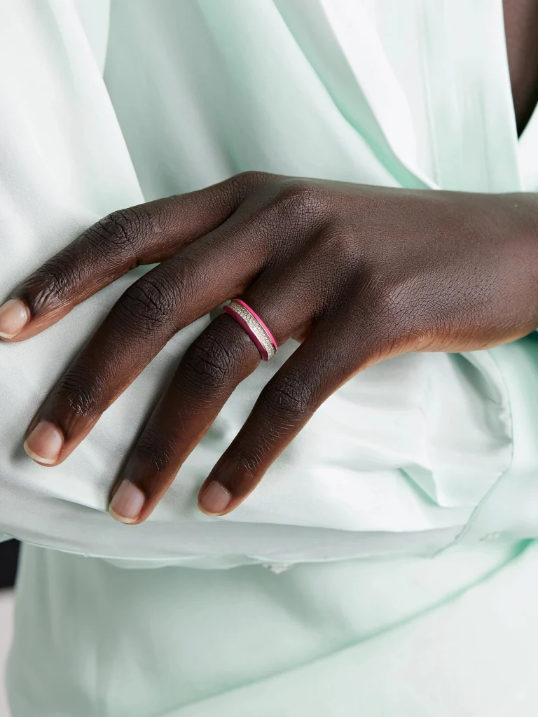 Lauren Rubinski 14-karat Gold, Enamel and Diamond Ring