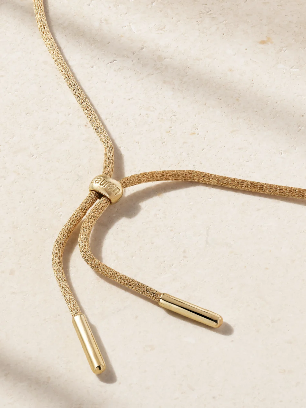 Back view of the Lauren Rubinski Ciao 14-karat Gold and Enamel Necklace