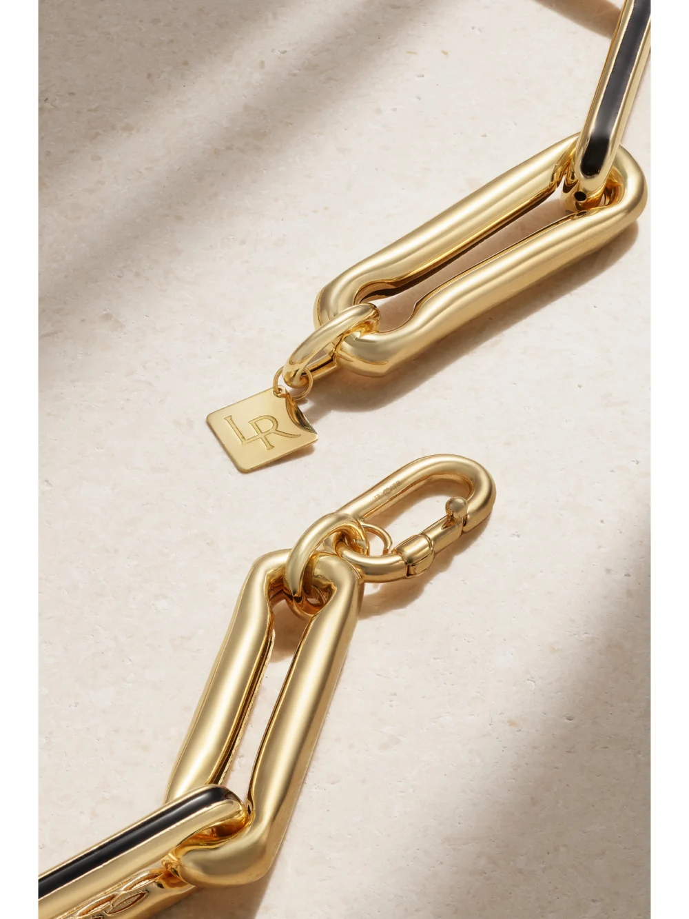 Back view of the Lauren Rubinski Extra Large 14-karat Gold and Enamel Necklace