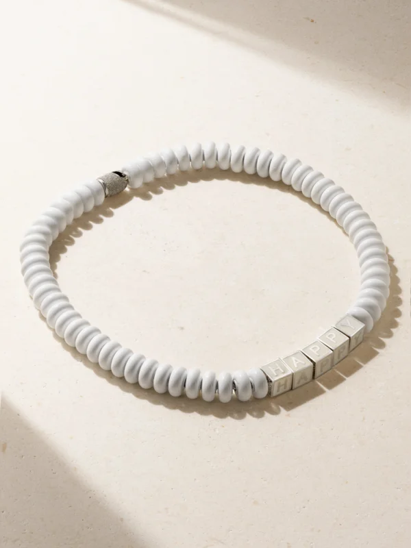 Lauren Rubinski Happy Sterling Silver, Enamel and Bead Necklace