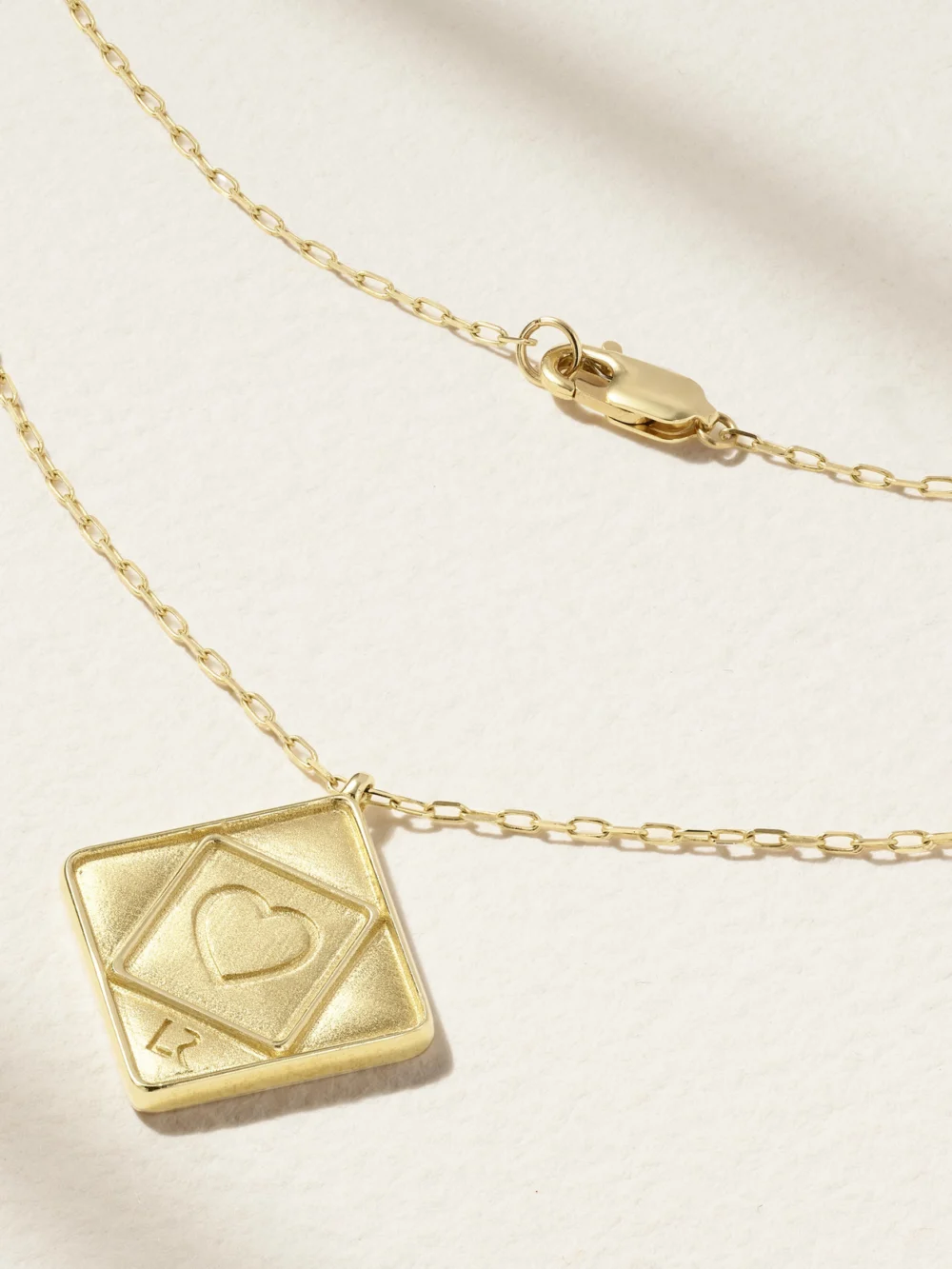 Back view of the Lauren Rubinski Initial 14-karat Gold Diamond Necklace