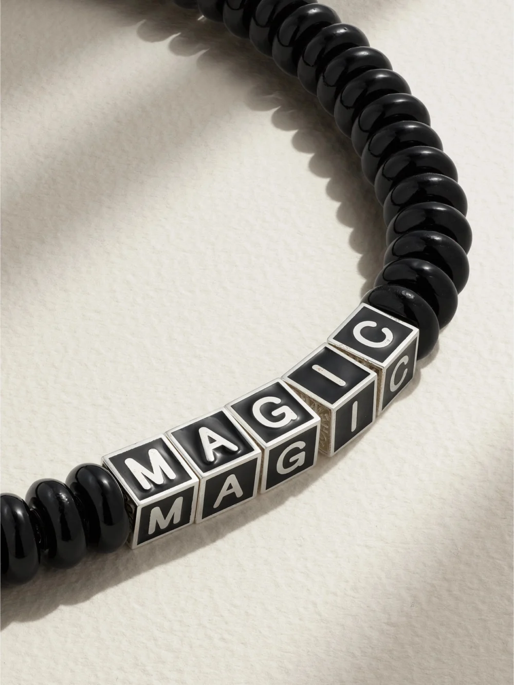 Close-up detail of the Lauren Rubinski Magic Sterling Silver, Enamel and Bead Necklace