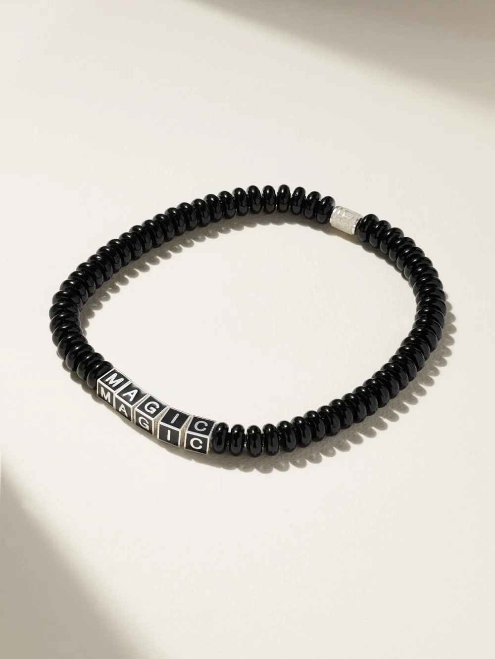 Lauren Rubinski Magic Sterling Silver, Enamel and Bead Necklace in black