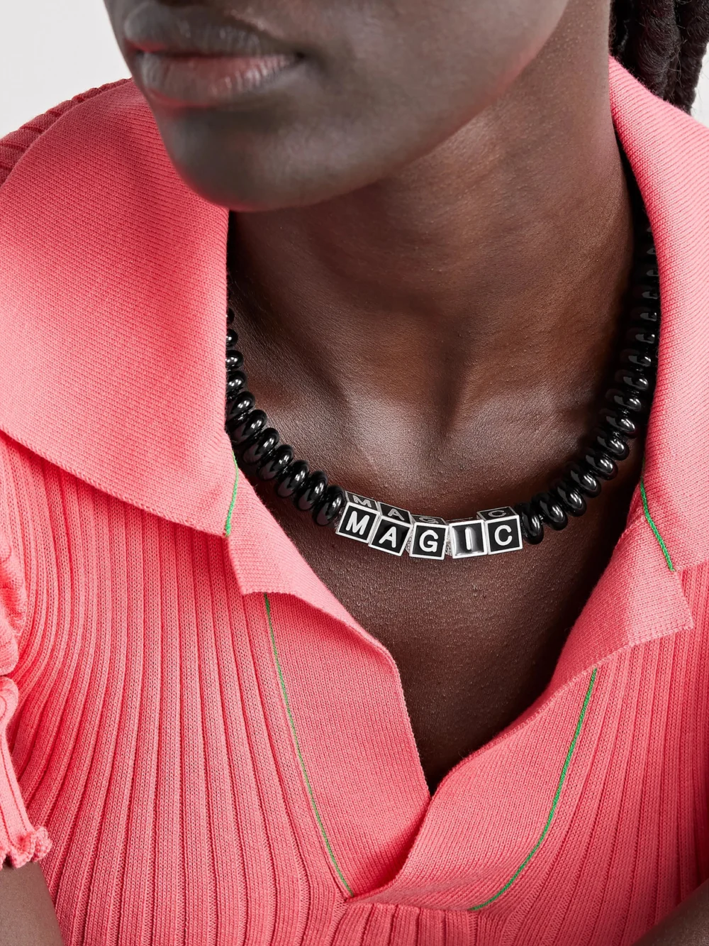 Lauren Rubinski Magic Sterling Silver, Enamel and Bead Necklace, styled view