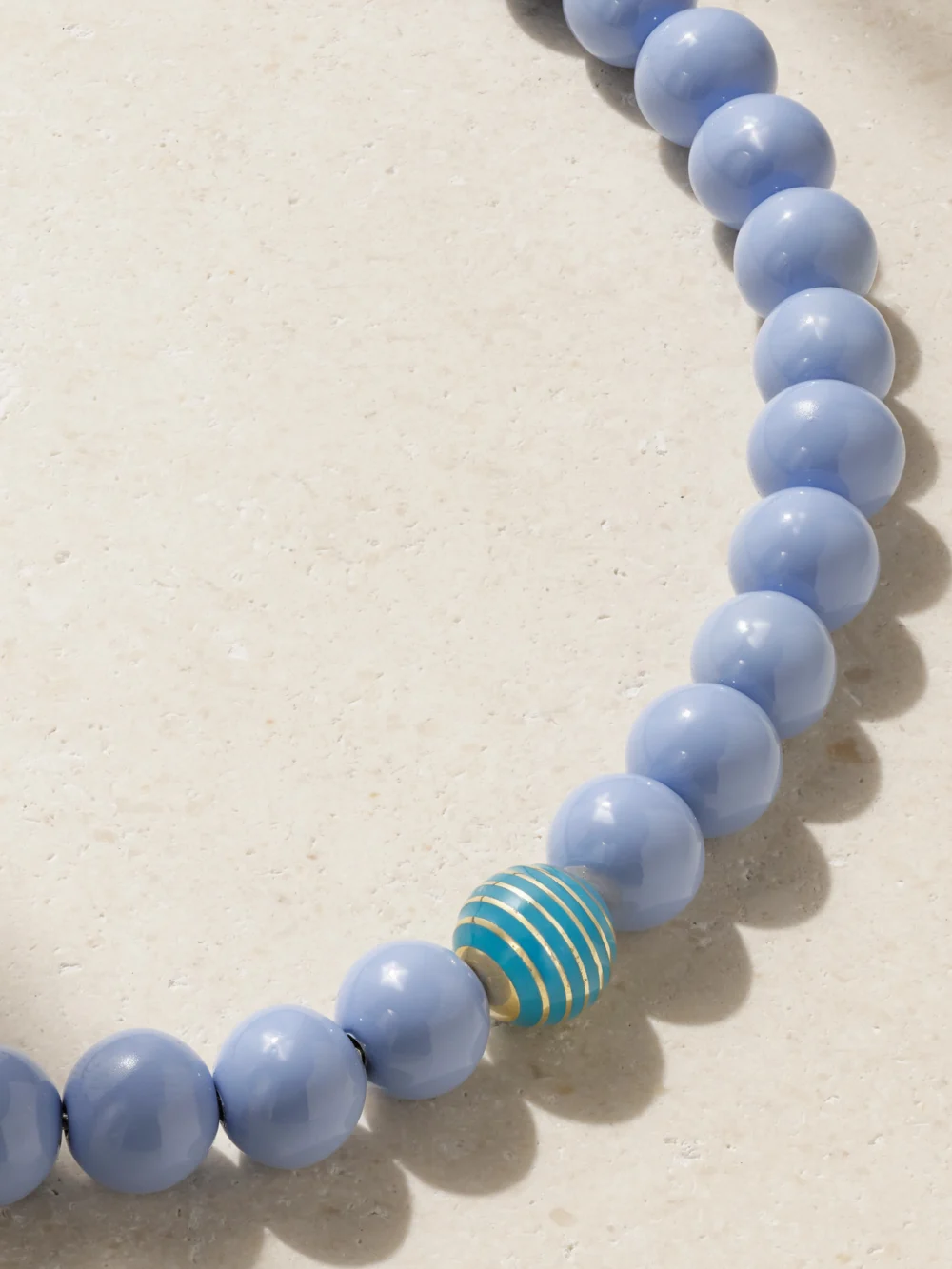 Close-up detail of the Lauren Rubinski Sterling Silver, 14-karat Gold and Enamel Necklace