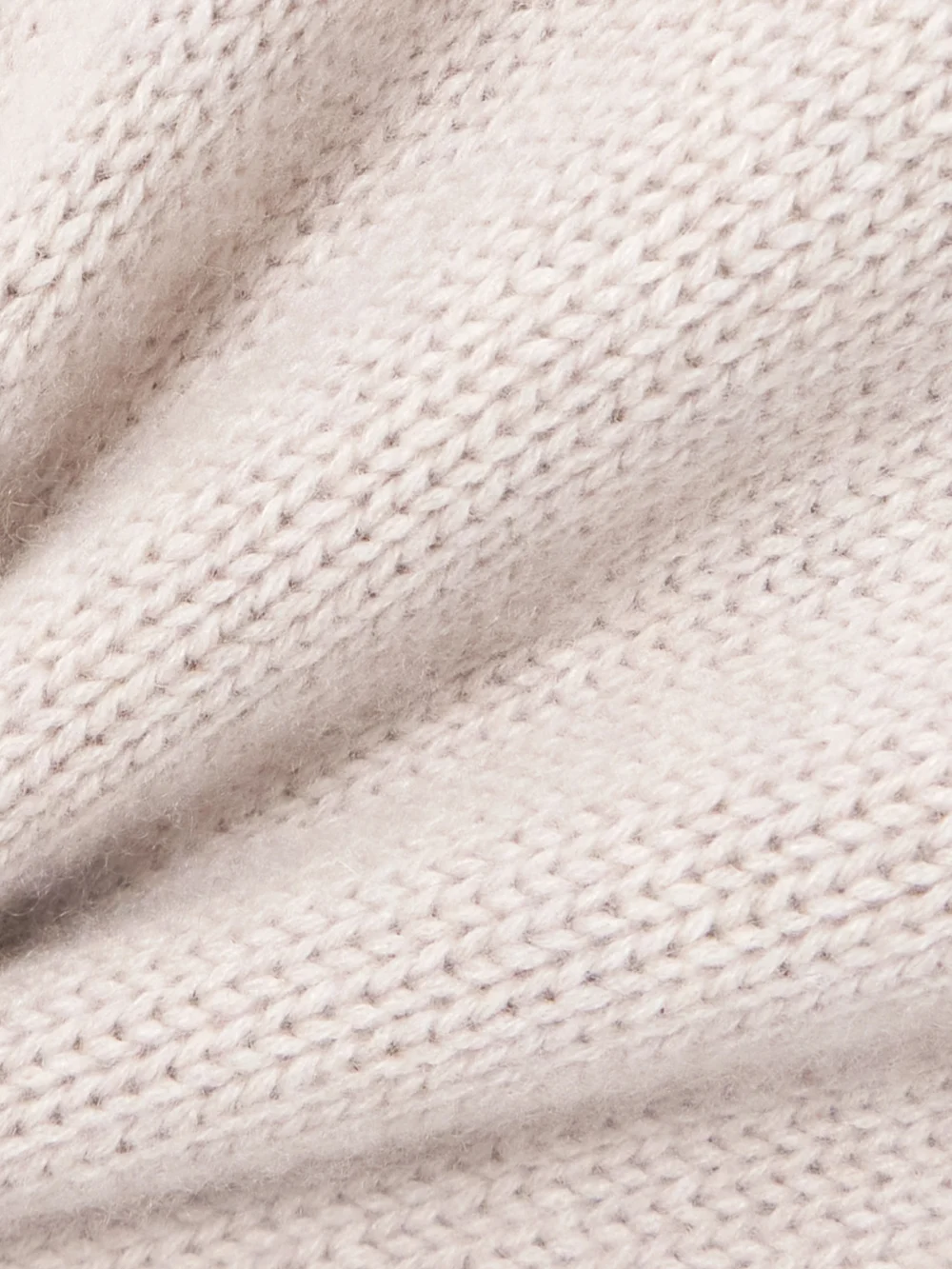 Close-up detail of the Le Kasha Bangkok Ribbed Organic Cashmere Turtleneck Sweater