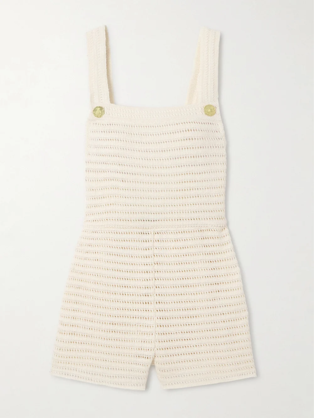 Le Kasha Dakhal Organic Linen Playsuit in white