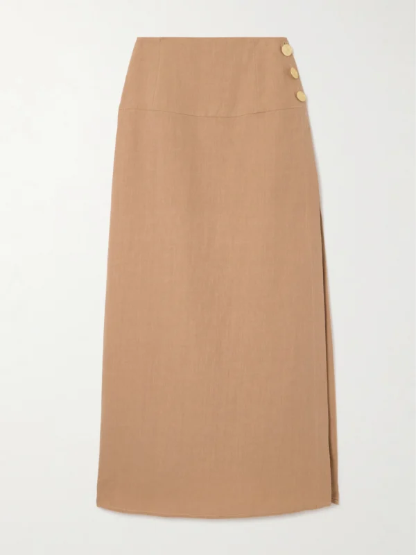 Le Kasha Haifal Linen Midi Skirt