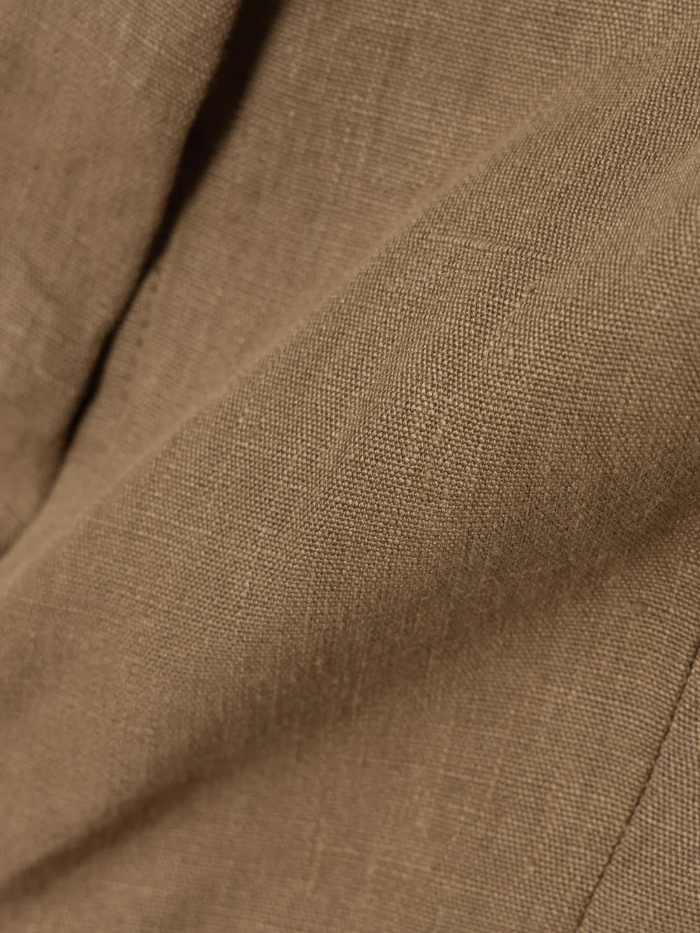 Close-up detail of the Le Kasha Jirja Cropped Linen Top