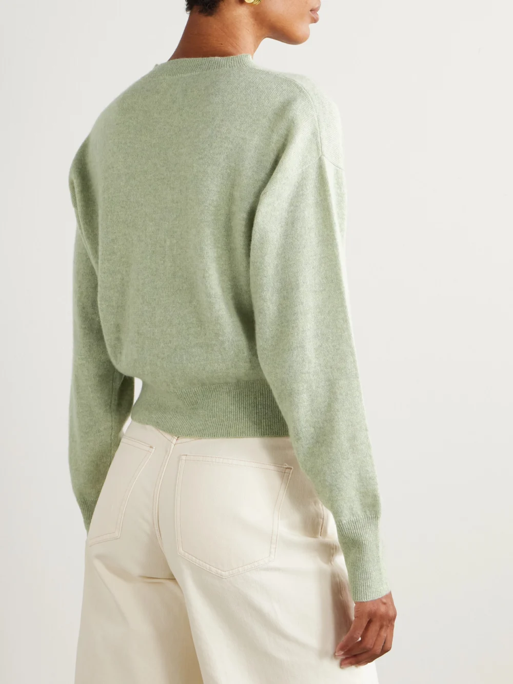 Back view of the Le Kasha Menorca Mélange Organic Cashmere Sweater