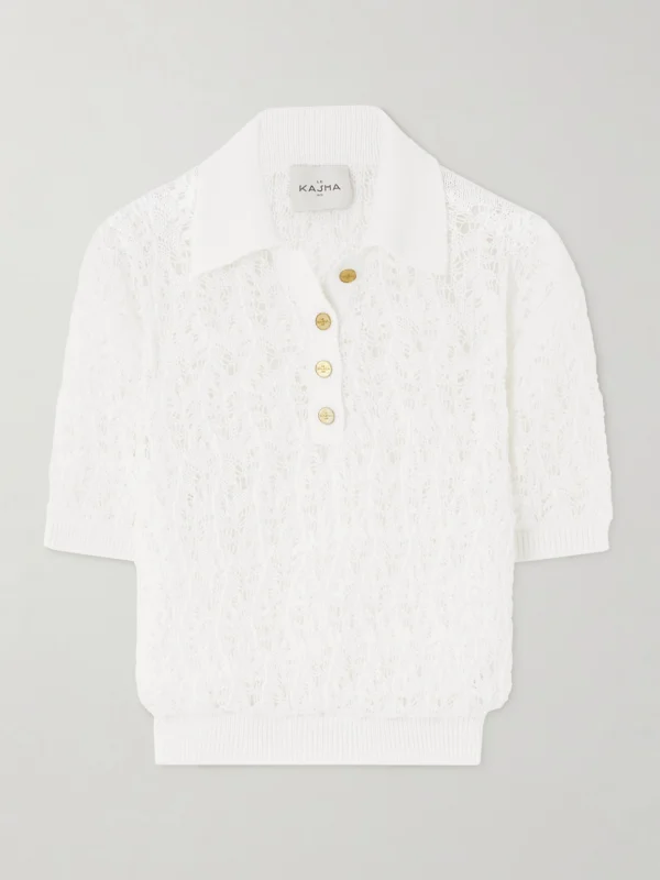 Le Kasha Qarar Open-knit Organic Linen Polo Shirt