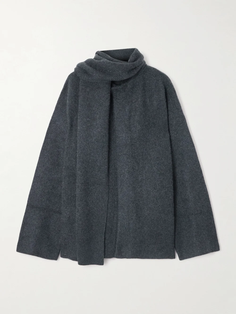 Le Kasha Spain Scarf-effect Organic Cashmere Cardigan in navy