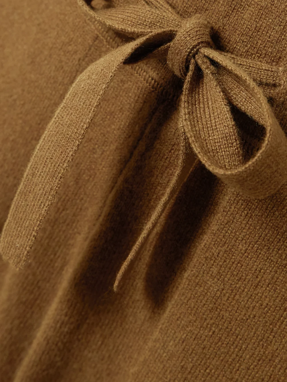 Close-up detail of the Le Kasha Suria Organic Cashmere Wide-leg Pants