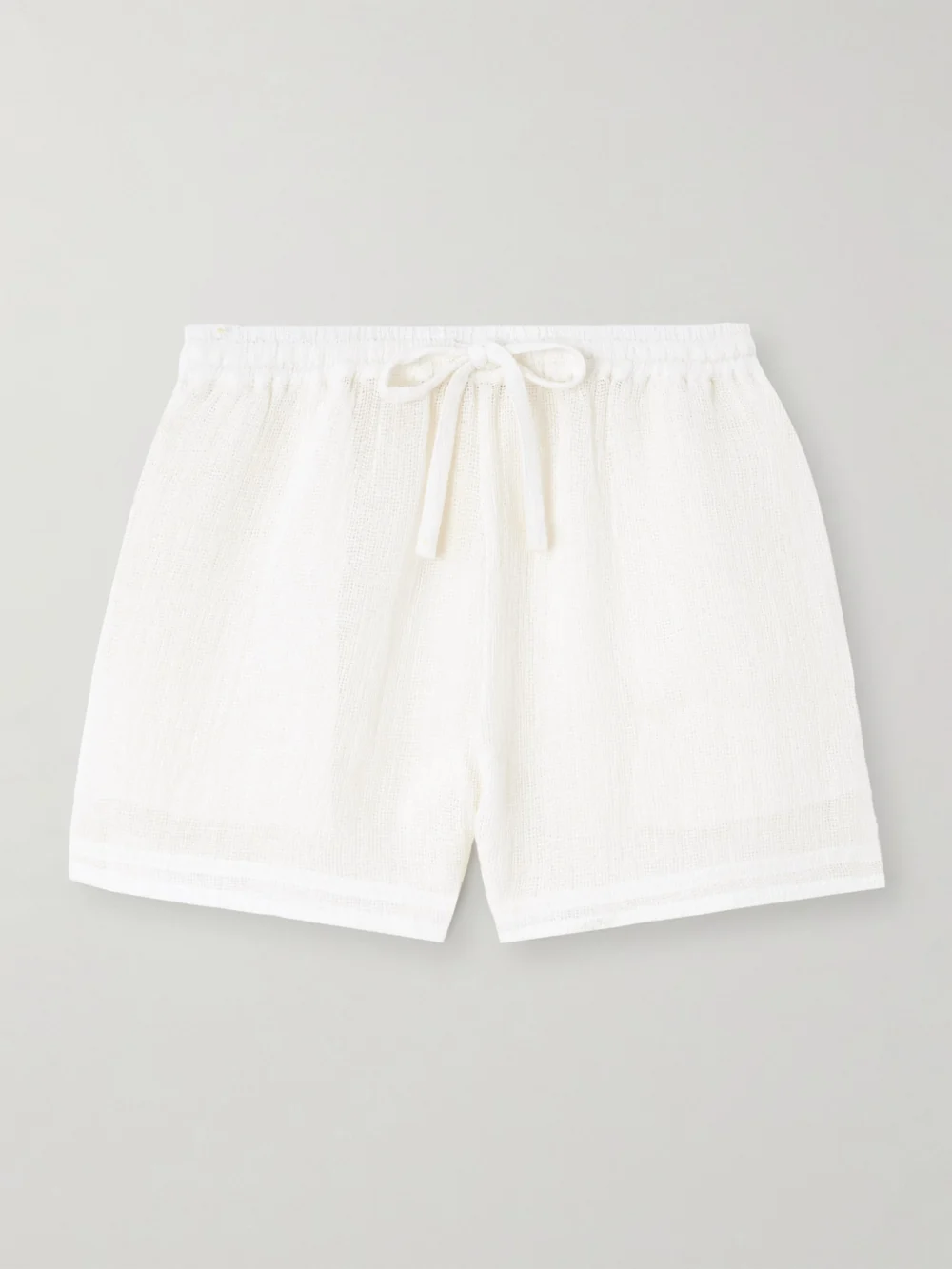 Le Kasha Tabag Organic Linen-gauze Shorts in white