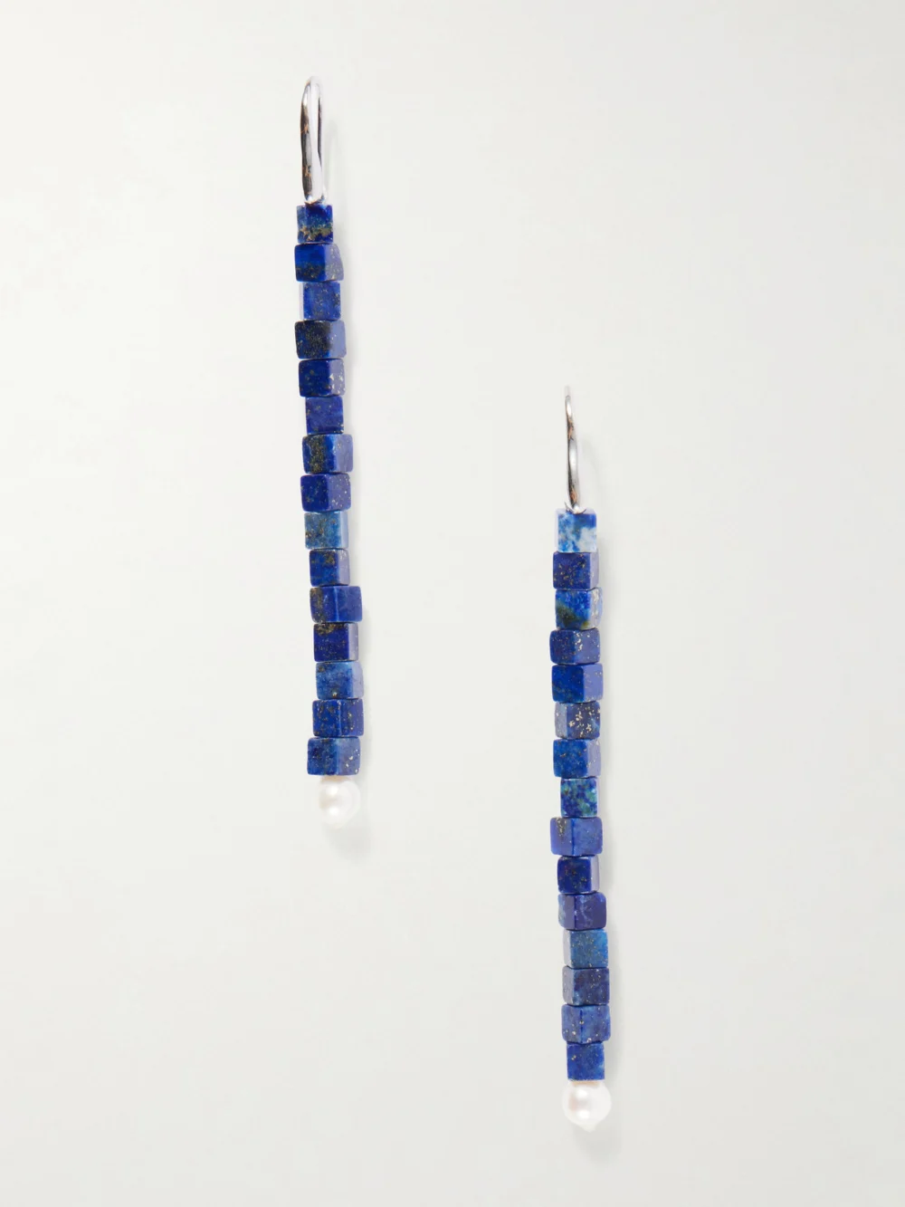 Le Sundial Inès Sterling Silver, Lapis Lazuli and Pearl Earrings in blue