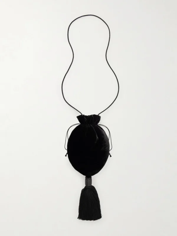 Le Sundial Lee Tasseled Velvet Shoulder Bag