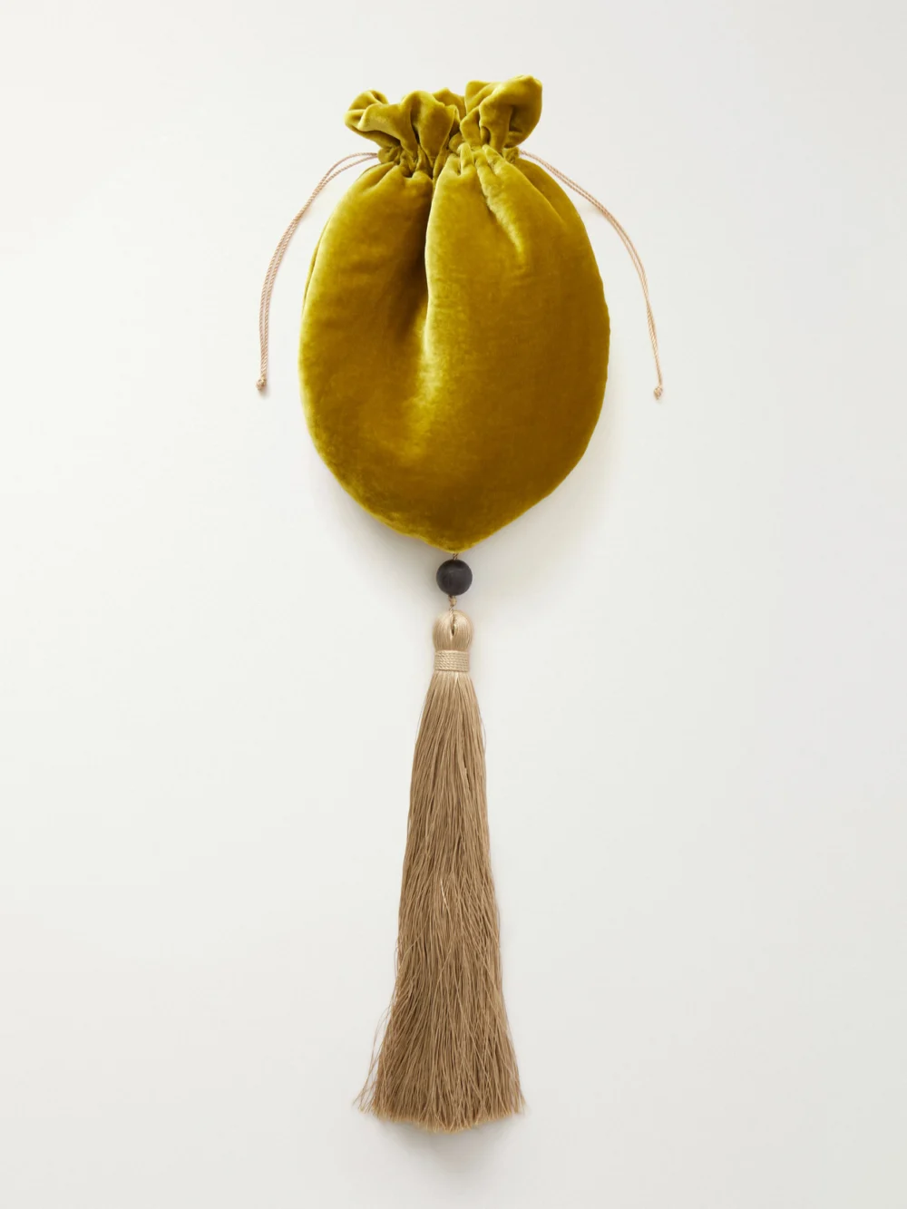 Le Sundial Lee Velvet Clutch in chartreuse