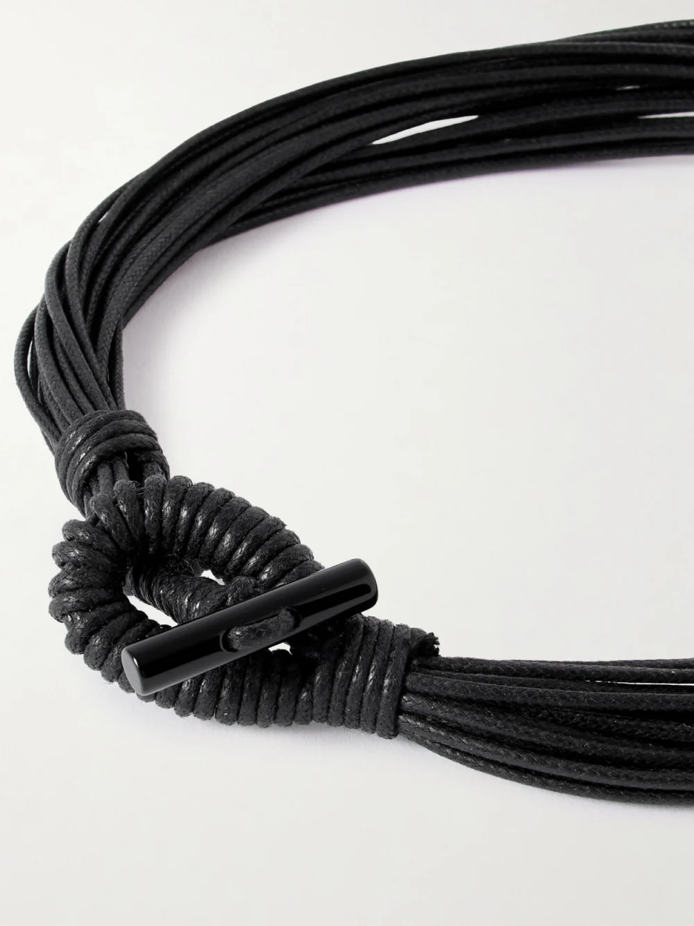 Back view of the Le Sundial Sculptural Pearl, Onyx and 18-karat Gold Cord Necklace