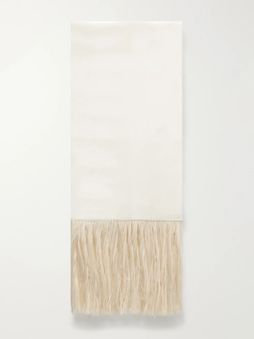Le Sundial The Opera Fringed Silk Scarf in cream