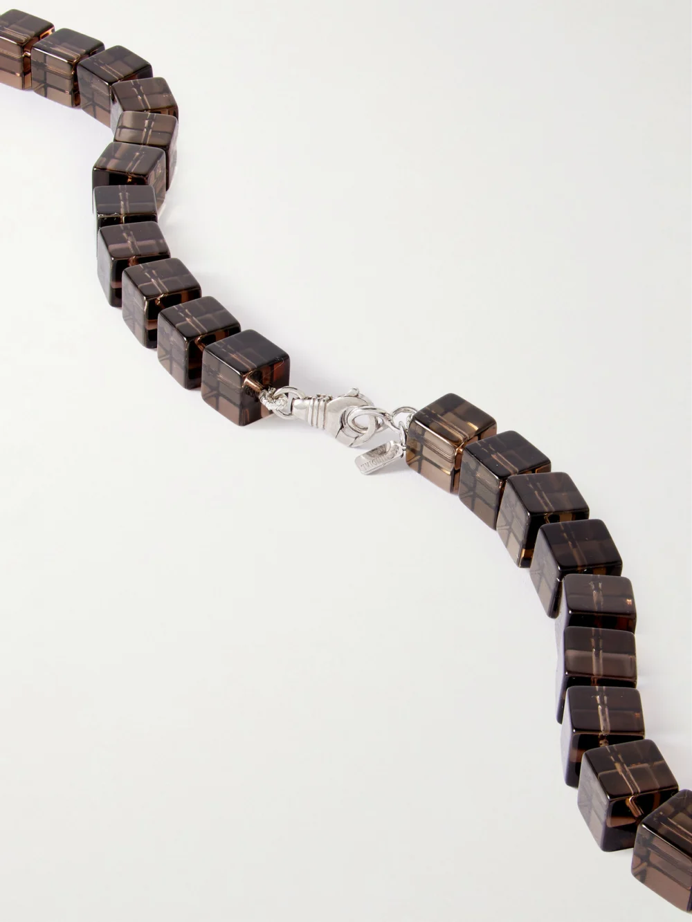 Back view of the Le Sundial Tina Silver Smoky Quartz Necklace