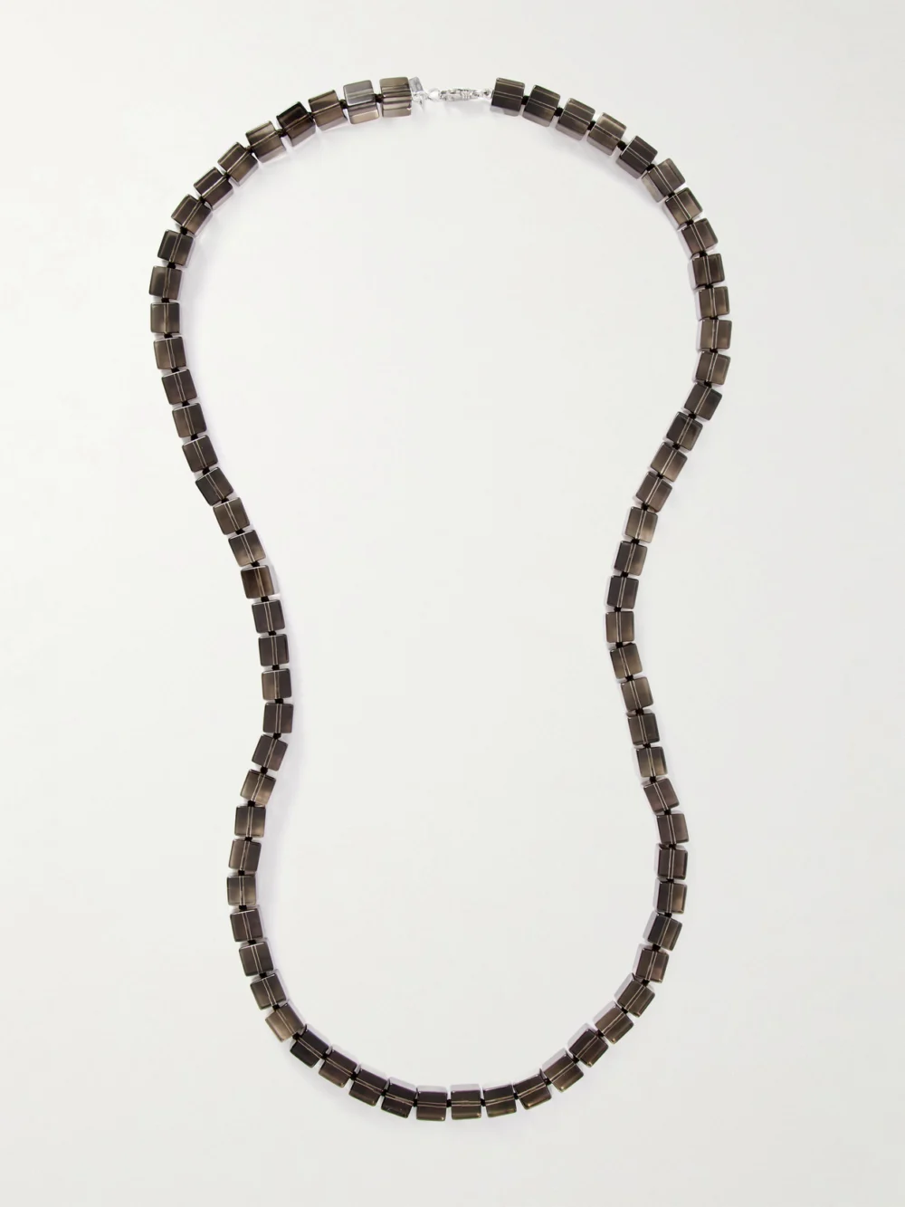 Le Sundial Tina Silver Smoky Quartz Necklace in gray