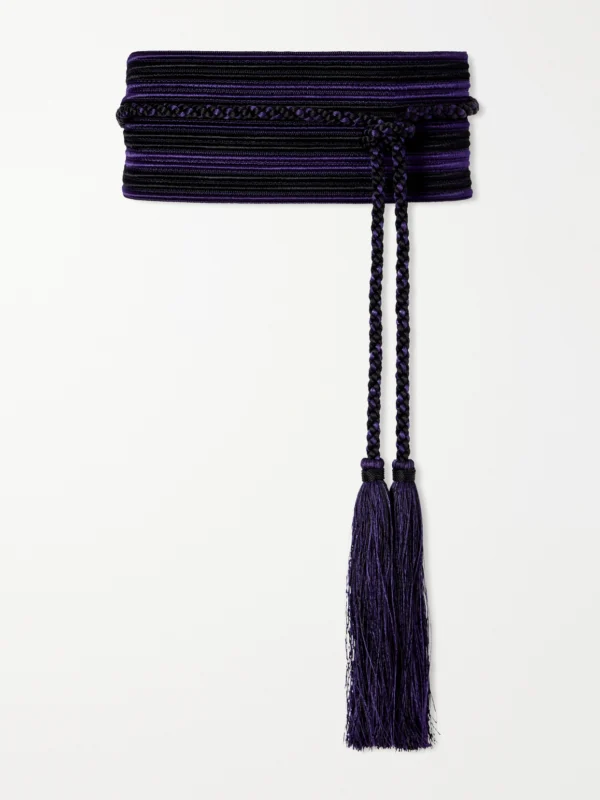Le Sundial Vesper Tasseled Striped Cord Belt
