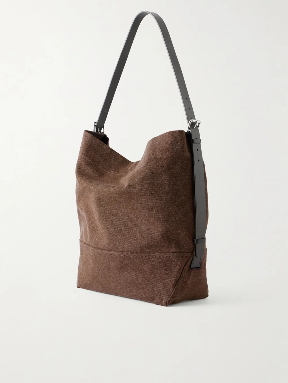 Back view of the Lemaire Belted Leather-trimmed Canvas Tote