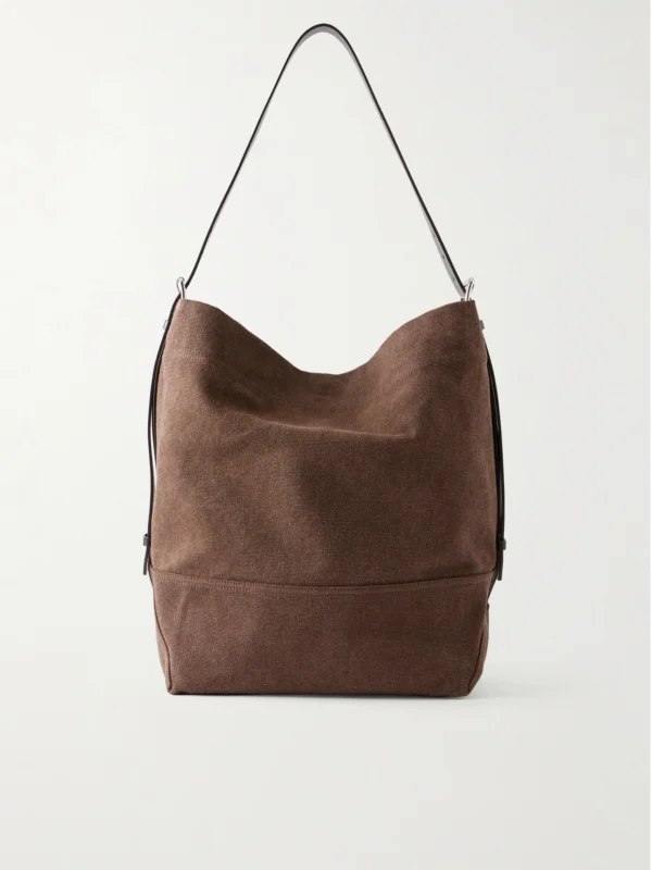 Lemaire Belted Leather-trimmed Canvas Tote