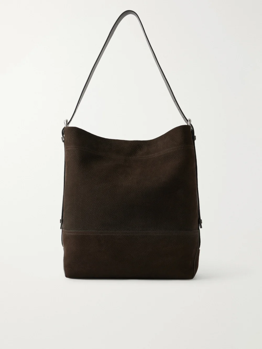 Lemaire Belted Nubuck Leather Tote in brown