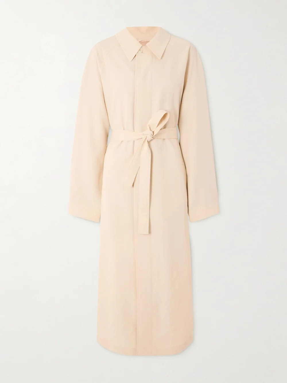 Lemaire Belted Wool-blend Trench Coat in neutral